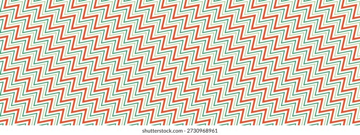Candy Cane Zig Zag Patrón sin fisuras Zigzag rojo y verde 