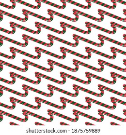 Candy Canes Background Vector Seamless Holiday Pattern