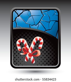 candy canes blue cracked background