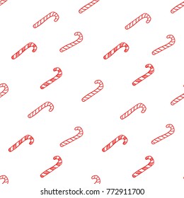 Candy Canes Christmas Vector Pattern