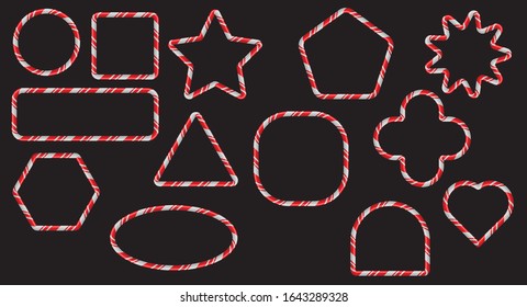 candy canes frame shapes vector collections bundle set