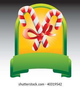 candy canes in green display