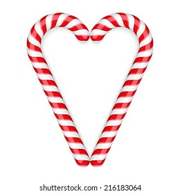 Candy canes heart, vector eps10 illustration