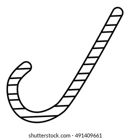 Candy canes icon in outline style isolated on white background. New year symbol vector illustration