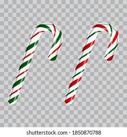 Candy canes isolated vector illustration.