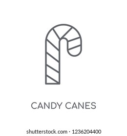 Candy canes linear icon. Modern outline Candy canes logo concept on white background from Christmas collection. Suitable for use on web apps, mobile apps and print media.