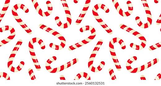 Candy Canes. Merry Christmas and Happy New Year design for wrapping paper, packaging, wallpaper, textile, fabric, notebook, greeting cards