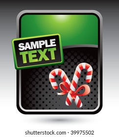 candy canes on green advertisement