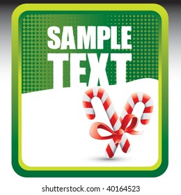 candy canes on green advertisement
