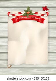 Candy canes on weathered wooden board. EPS 10 vector file included