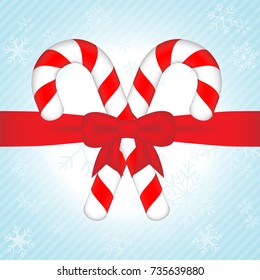 candy canes  with red  bow
