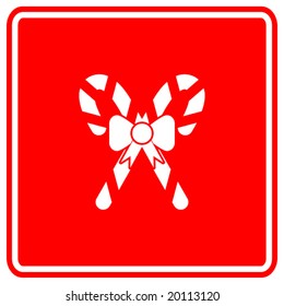 candy canes with ribbon sign