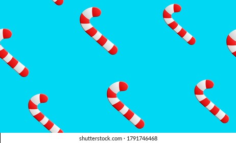 Candy canes seamless pattern Christmas vector Lollipop santa claus New year repeat wallpaper tile background scarf isolated.