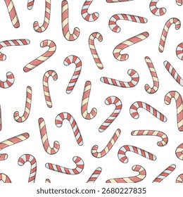 Patrón sin fisuras de bastones de caramelo para Fondos de pantalla, fondos, papel de regalo, impresiones textiles, Anuncios, etc. EPS 10