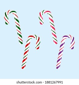 Candy canes set, vector illustration.