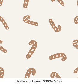 Candy canes simple pattern. Christmas print. Vector background. Background for wrapping paper, packaging, gift wrap, scrapbooking, stationary, wallpaper, textile prints