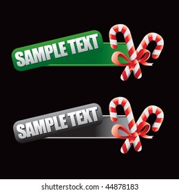 candy canes tilted green and gray banners