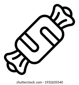 Das Symbol für Süßigkeiten. Outline-Candy-Caramel-Vektorsymbol für Webdesign einzeln auf weißem Hintergrund