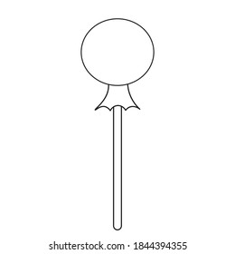 
Candy. Caramel on a stick. Vector illustration. Outline on an isolated background. Doodle style. Sketch. Coloring book for children. Delicious lollipop. Halloween. Trick or treat. Festive print. 