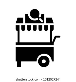 Candy cart vector illustration, Isolated solid design icon