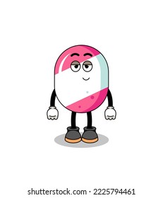 Candy-Cartoon-Paar mit schüchterner Pose, Charakterdesign