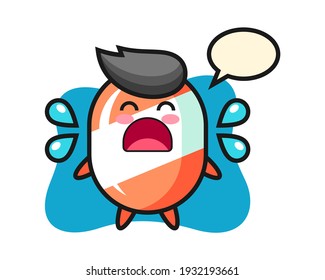 Candy cartoon illustration with crying gesture