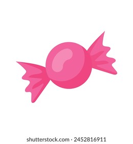 Icono de caricatura de caramelo en el fondo blanco.