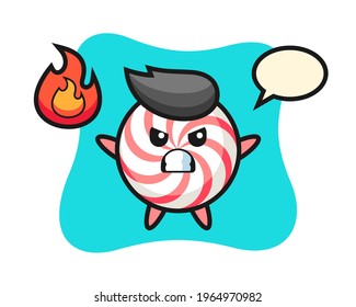 Candy character cartoon with angry gesture, cute style design for t shirt, sticker, logo element