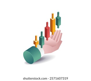 Candy chart trading analyst concept illustration