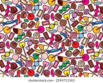 Candy and chocolate background illustration