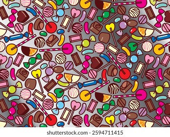 Candy and chocolate background illustration