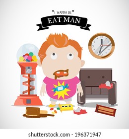 candy and chocolate boy character. vector illustration