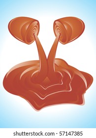 candy with chocolate flow 1 vector illustration