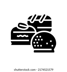 candy chocolate glyph icon vector. candy chocolate sign. isolated contour symbol black illustration