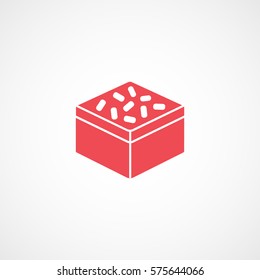 Candy Chocolate Red Flat Icon On White Background