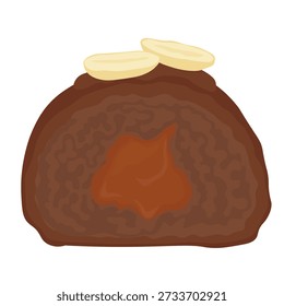 candy chocolate truffle. Potato cake. Sweet dessert. Vector stock illustration. isolated on a white background.