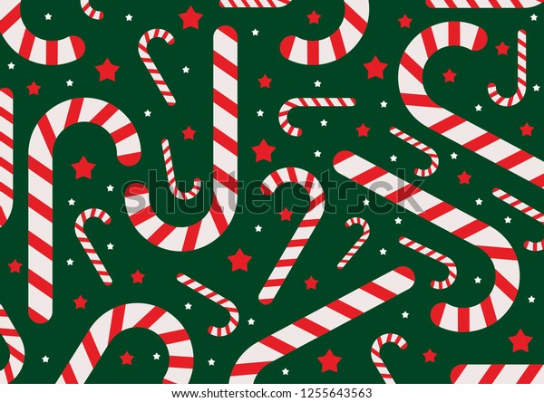 Candy Christmas Pattern Stock Vector (Royalty Free) 1255643563