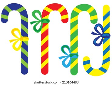 Candy Christmas set isolated on black background