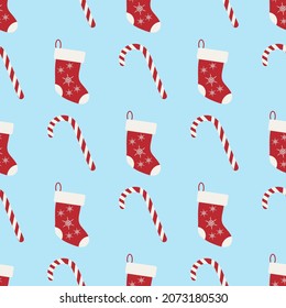 Candy and Christmas sock pattern for use in packaging or textiles