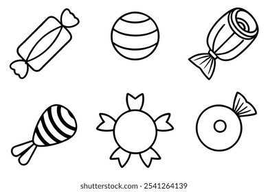 Candy Clipart Line Art Sweet Treats Collection