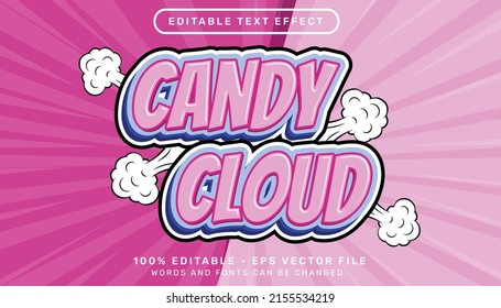 candy cloud 3d text effect and editable text effect