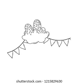 Candy cloud and pennants black and white