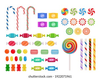 Candy Collection in Flat Design Style
