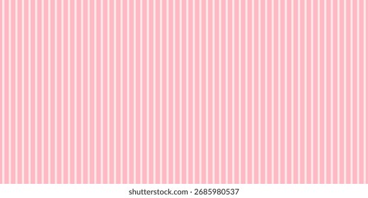 Cor doce linhas retas padrão sem costura. Fundo de listras verticais rosa claro. Modelo de design de amostra de pastel abstrato para tecido, têxtil, papel de embrulho, banner, cartão, poster.wallpaper Vetor