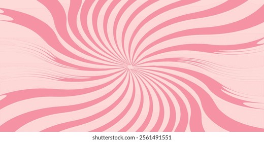 Candy color sunburst background. Abstract pink cream sunbeams design wallpaper. Colorful spinning lines for template, banner, poster, flyer.