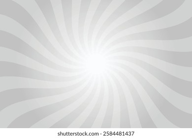 Candy color sunburst background. Abstract Silver gray sunbeams design wallpaper. Colorful spinning lines for template, banner, poster, flyer. Sweet rotating cartoon swirl or whirlpool. Vector backdrop