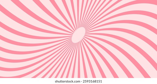 Candy color sunburst background. Abstract pink cream sunbeams design wallpaper. Colorful spinning lines for template, banner