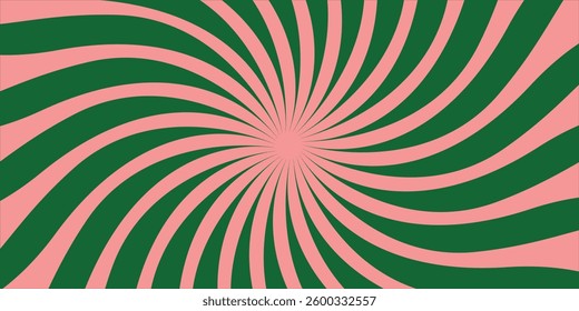 Candy color sunburst background. Abstract pink cream sunbeams design wallpaper. Colorful spinning lines for template, banner, poster, flyer. Sweet rotating cartoon swirl or whirlpool. Vector backdrop
