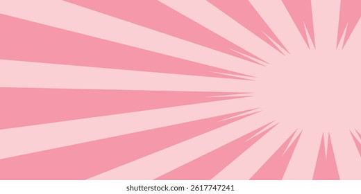 Candy color sunburst background. Abstract pink cream sunbeams design wallpaper. Colorful spinning lines for template, banner, poster, flyer. vector illustration