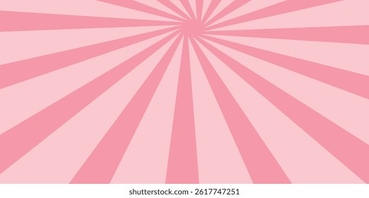 Candy color sunburst background. Abstract pink cream sunbeams design wallpaper. Colorful spinning lines for template, banner, poster, flyer. vector illustration